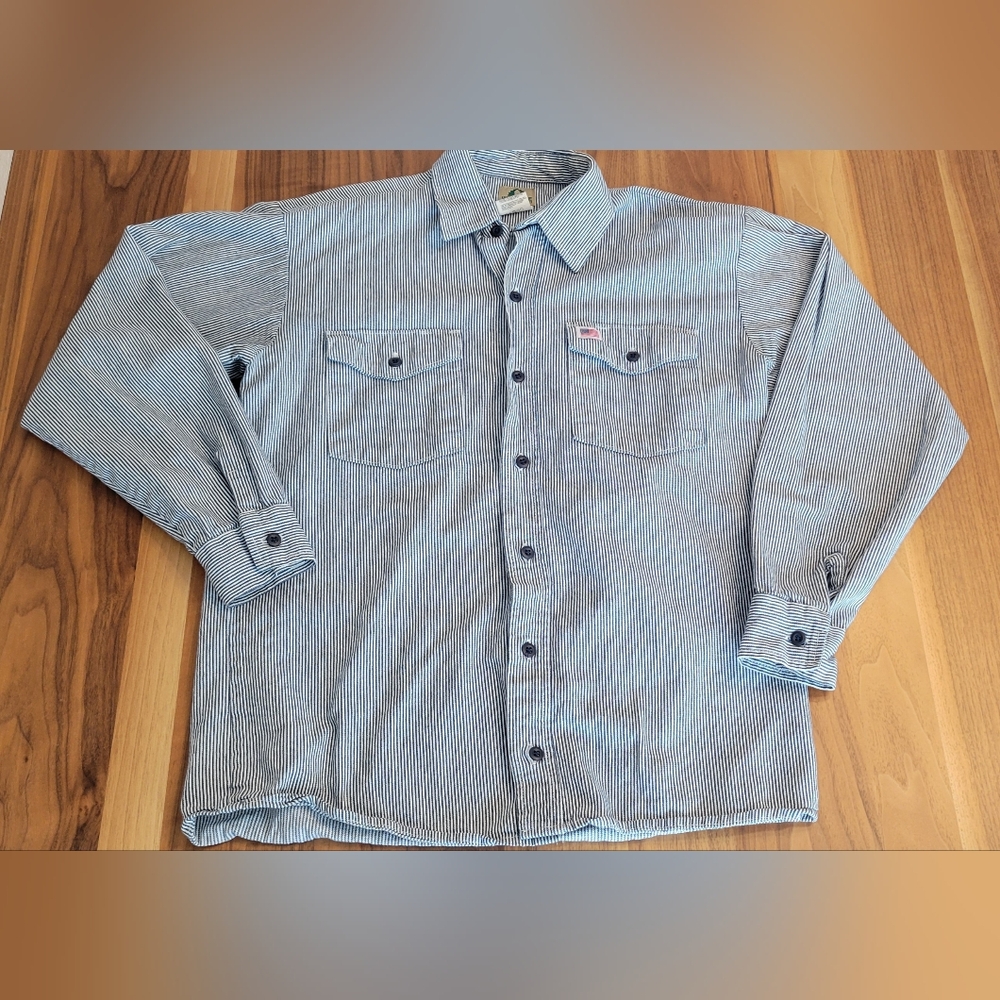 Whistle Workgear Blue Pinstripe Casua Shirt